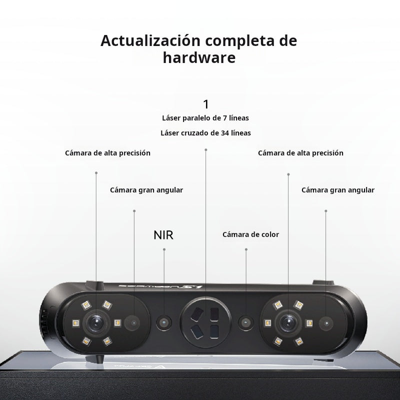 Escaner 3D Creality Sermoon S1 – Precisión 0.02 mm, 1+7+34 láser azul + NIR, 90 FPS