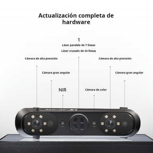 Escaner 3D Creality Sermoon S1 – Precisión 0.02 mm, 1+7+34 láser azul + NIR, 90 FPS