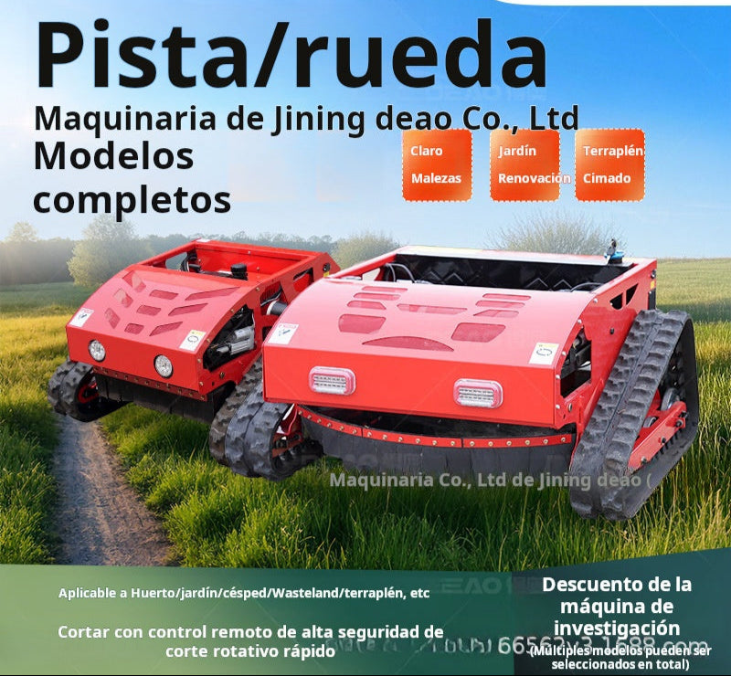 Cortadora de Césped a Control Remoto Híbrida 500-1200 | Modelos de Oruga y Ruedas, Potencia 8-27HP, Alta Precisión y Control Inalámbrico