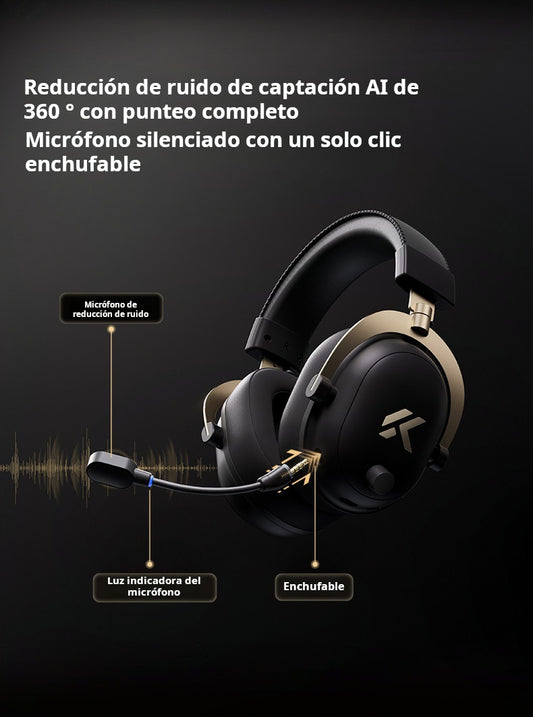 MCHOOSE V9 Turbo+ Auriculares de carreras con carga inalámbrica sobre la oreja Banda de juego en modo cuádruple con McHose Delta