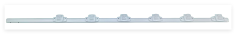 Poste de Paso / Tubo de Acero Galvanizado / Diámetro 1" / Longitud 140 cm / 6 Aisladores / Color Blanco / 1 KG