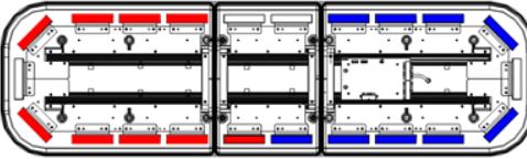 Barra de luces de 47" rojo/azul, 88 LED, con control de tráfico en color rojo/azul, ideal para equipar unidades de seguridad pública