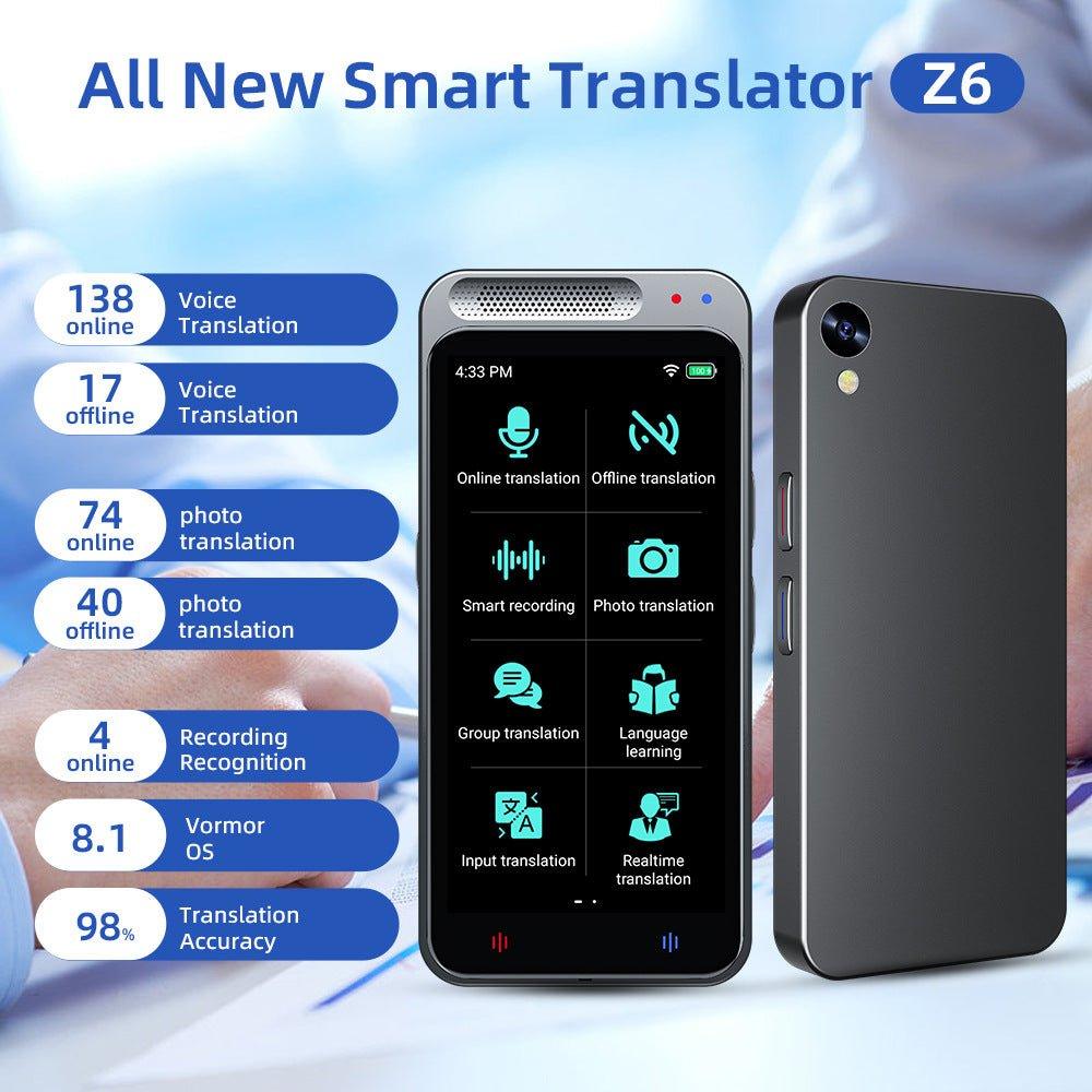 Z6 AI Traductor de Voz Inteligente 138 Idiomas Traducción Simultánea con Traducción de Fotos - Ciaespinoza.com