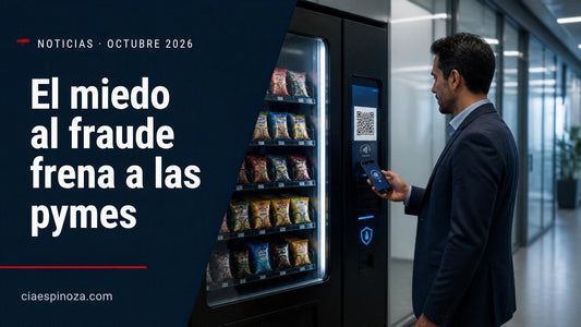 Fraude en pagos digitales en pymes: máquina expendedora con pago sin efectivo seguro