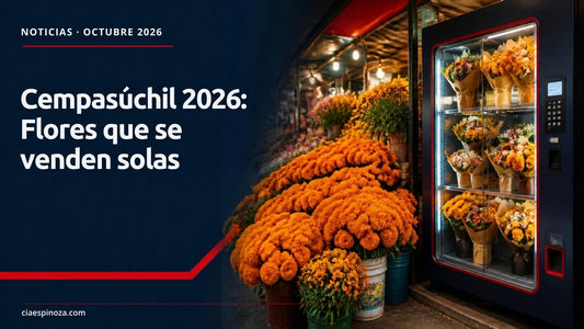 Máquina expendedora de flores con cempasúchil para Día de Muertos 2026 - ciaespinoza.com