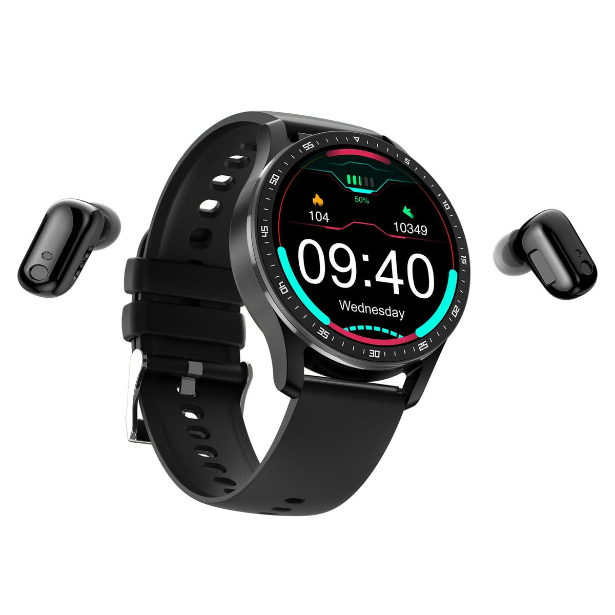 Reloj inteligente con audífonos inalámbricos integrados
