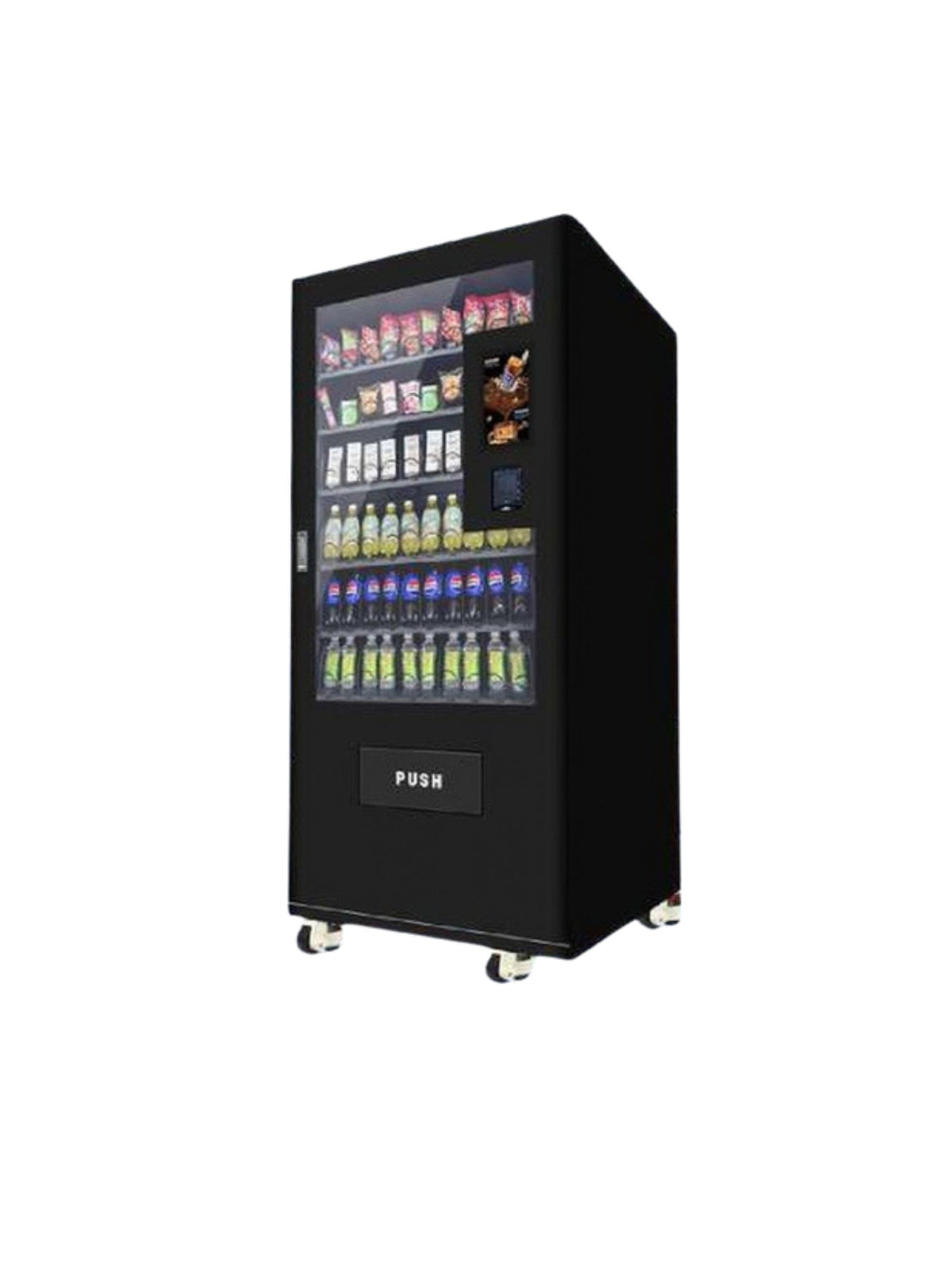 Máquina Expendedora Táctil 10.1" con Vitrina (60 Carriles) en fondo blanco