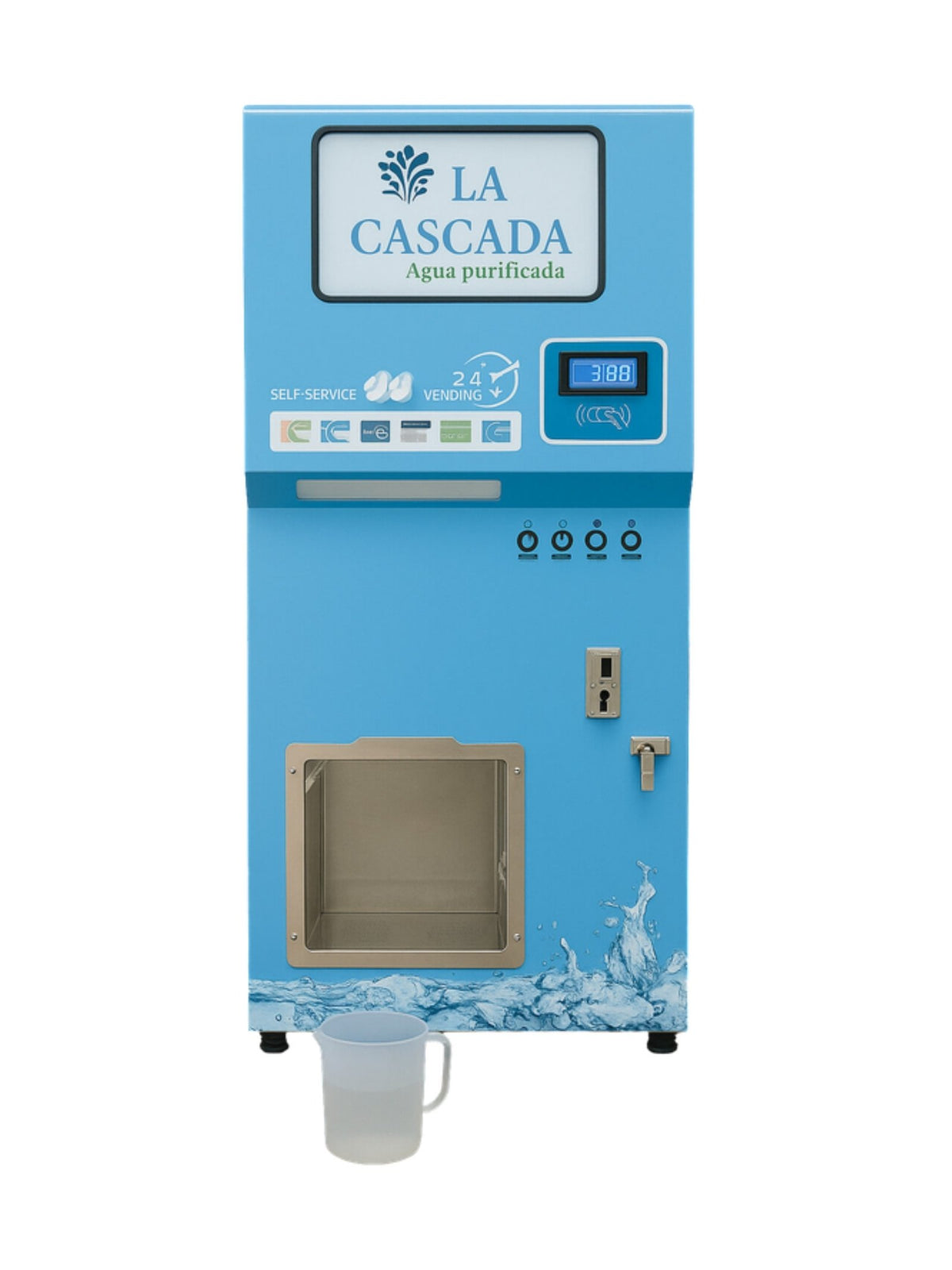 Máquina Expendedora de Hielo a Granel 140 kg/día en fondo blanco