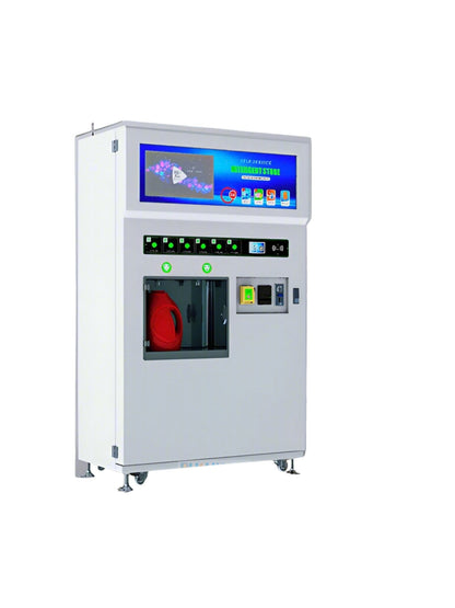 Máquina Expendedora Automática de Detergente Líquido de 6 Salidas en fondo blanco