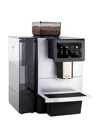 Cafetera superautomática Dr.Coffee F11 Big Plus con pantalla táctil de 7 pulgadas y tolva de granos, en fondo blanco