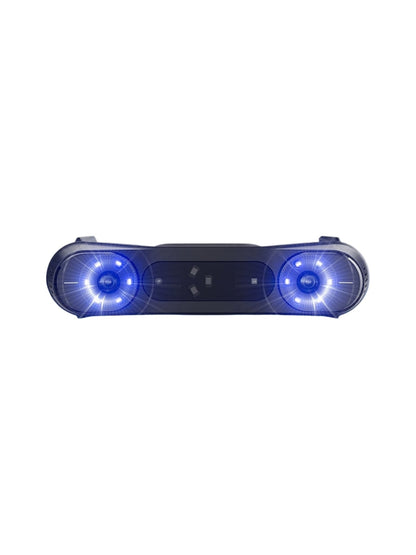 Escáner 3D Creality Raptor Pro con luces láser azules, en fondo blanco
