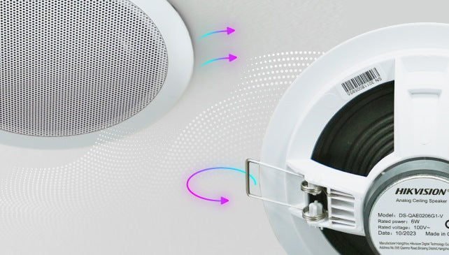 Altavoz Montaje en Plafón | 6 Watts | 100 V | Rejilla de Metal | Color Blanco | Uso Interior