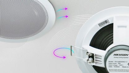 Altavoz Montaje en Plafón | 6 Watts | 100 V | Rejilla de Metal | Color Blanco | Uso Interior