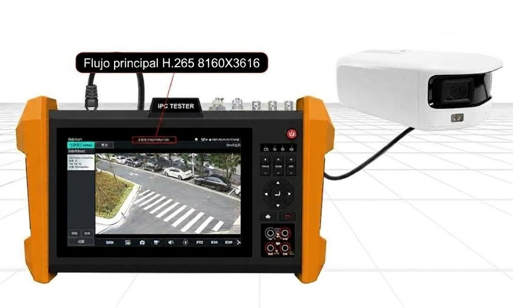 Tester Profesional Multifunción | Pantalla Táctil 7" | Láser Integrado | Cámara Integrada | Prueba IP/HD Coaxial | 4K/8K | H.265/H.265 | ONVIF | WiFi