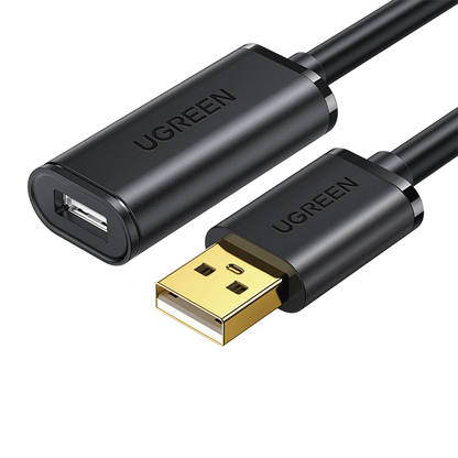 Cable de Extensión Activo USB 2.0 / 10 Metros / Macho-Hembra / Booster individual FE1.1S incorporado / Velocidad de hasta 480 Mbps / Ideal para