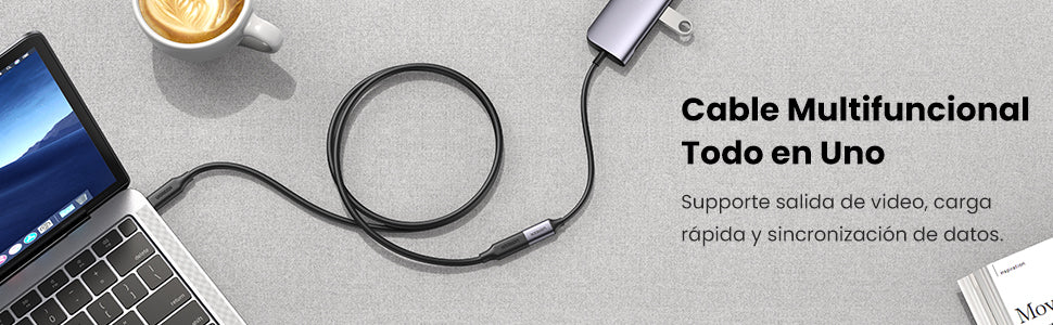 Cable USB-C Macho a USB-C Hembra | 1metro | USB-C 3.1 Gen 2 | Compatible con Thunderbolt 3 | TPE | Transferencia de Datos 10 Gbps | Soporta hasta