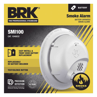 Detector de Humo Autónomo, No Requiere Panel, Con Botón para Silenciar, Sensor por Ionización