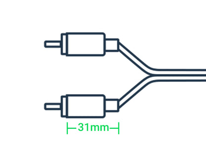 Cable de Audio 2 RCA Macho a 2 RCA Macho / 5 Metros (16.40 Pies) / Color Negro / Alta Calidad / Anillos de Goma para Asegurar un Agarre Firme al