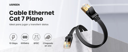 Cable Ethernet Plano Cat7 U/FTP 10 Gigabit 600MHz 2 Metros (6.56 Pies)