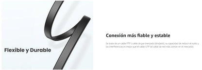 Cable Ethernet Plano Cat7 U/FTP 10 Gigabit 600MHz 2 Metros (6.56 Pies)