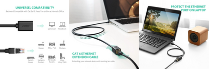 Cable de Extensión Cat6 RJ45 F/UTP / Macho a Hembra / 1m / Método de conexión 568B / Velocidad de transmisión 1000Mbps / Ancho de banda del canal