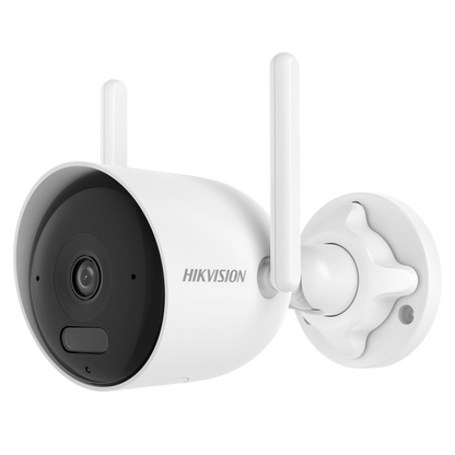 Kit IP Inalámbrico 2 Megapixel (1080p) / NVS 4 Canales / 2 Cámaras Bala para Exterior con Lente 2.8 mm y Dual Light (30 mts IR + 20 mts Luz Blanca)