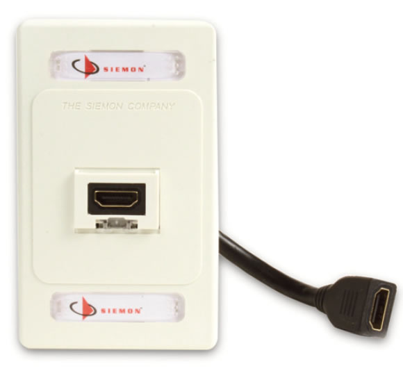 Adaptador HDMI con Pigtail Hembra-Hembra, Para Vídeo 720, 1080p, 4K UHD Compatible con Faceplates MAX Siemon de 2 Salidas, Color Blanco
