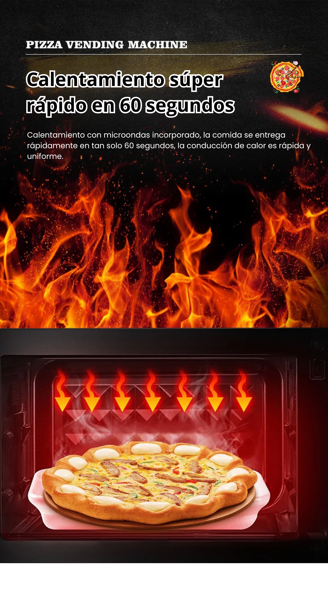 Maquina expendedora de pizza, Máquina expendedora comercial completamente automática