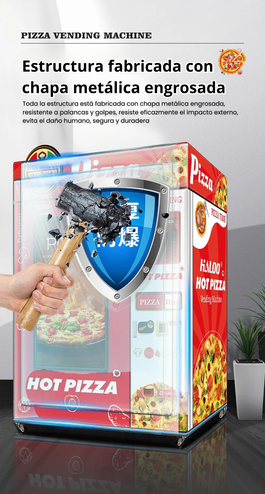 Maquina expendedora de pizza, Máquina expendedora comercial completamente automática