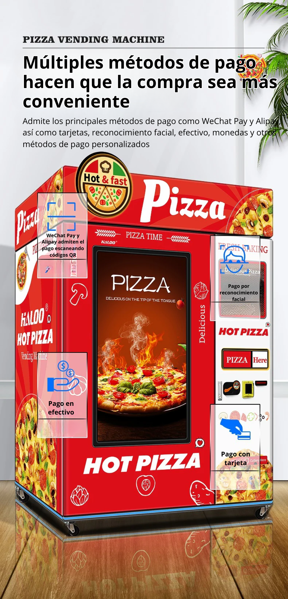Maquina expendedora de pizza, Máquina expendedora comercial completamente automática