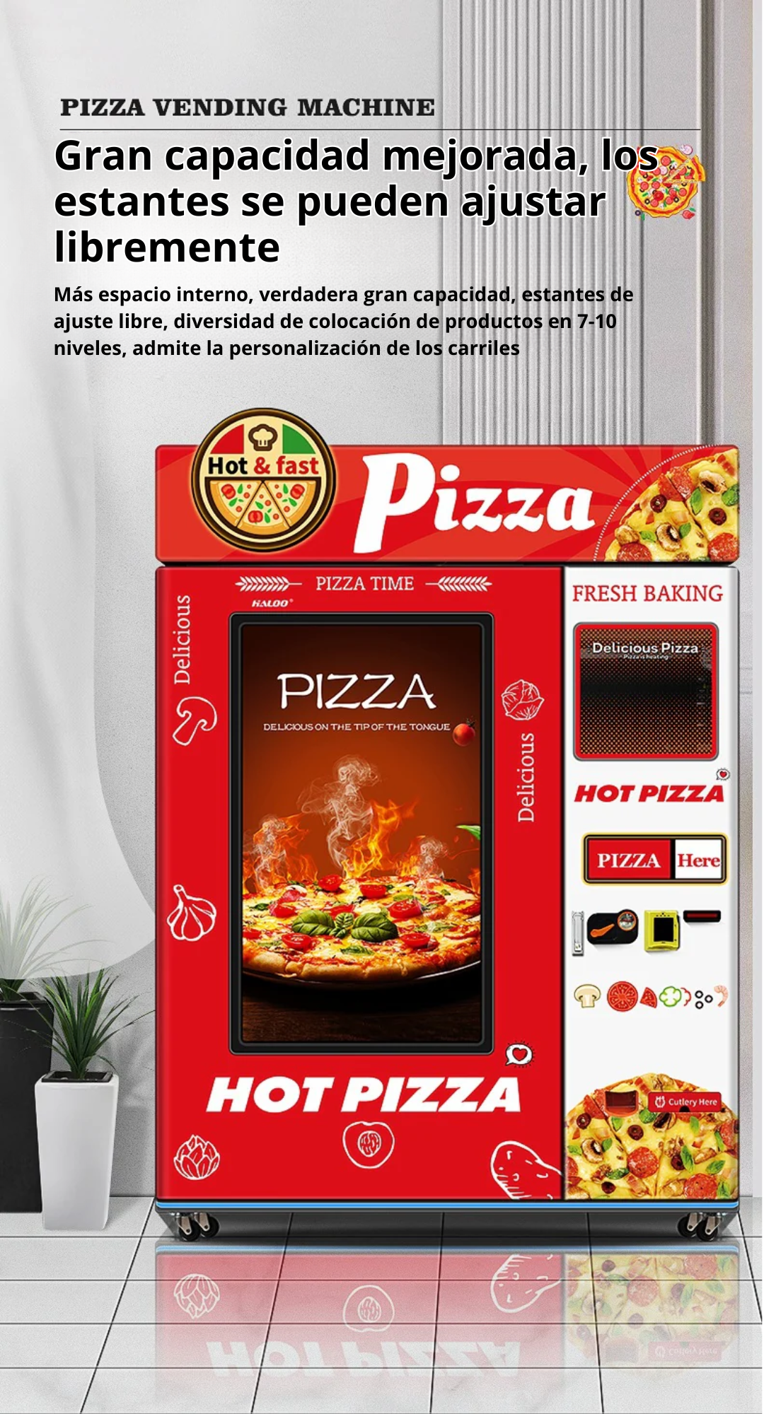 Maquina expendedora de pizza, Máquina expendedora comercial completamente automática