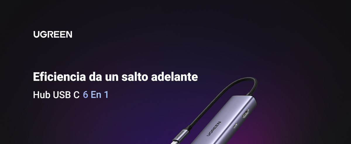 HUB USB-C (Docking Revodok) 6 en 1 | 3 Puertos USB-A 3.0 (5 Gbps) | USB-C PD 100W | HDMI 4K@30Hz | Entrada 1 RJ45 (Gigabit Ethernet) | Chip de Última