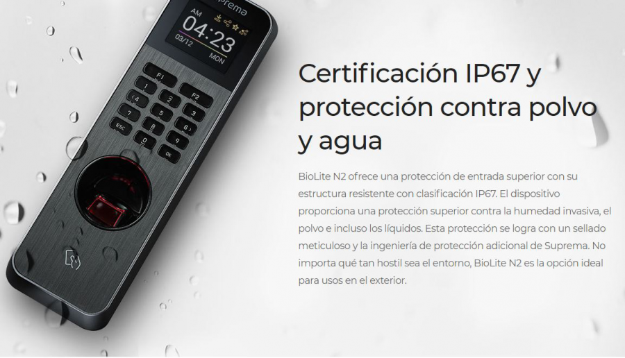 Lector de Huella IP67 Con Teclado y Lector de Tarjetas RFIDNFC y (125kHz EM, HID Prox &13.56Mhz MIFARE, MIFARE Plus, DESFire/EV1, FeliCa, iCLASS