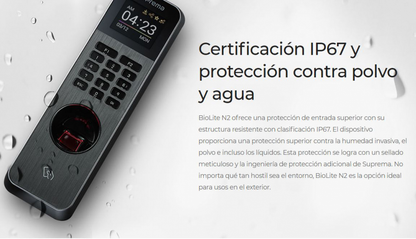 Lector de Huella IP67 Con Teclado y Lector de Tarjetas RFIDNFC y (125kHz EM, HID Prox &13.56Mhz MIFARE, MIFARE Plus, DESFire/EV1, FeliCa, iCLASS