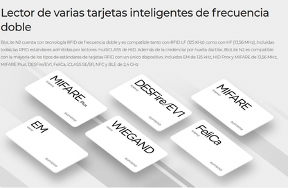 Lector de Huella IP67 Con Teclado y Lector de Tarjetas RFIDNFC y (125kHz EM, HID Prox &13.56Mhz MIFARE, MIFARE Plus, DESFire/EV1, FeliCa, iCLASS
