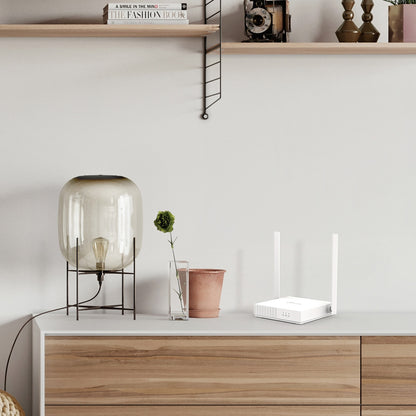 Router Inalámbrico WISP, 2.4 GHz, 300 Mbps, 2 antenas externas omnidireccional 5 dBi, 2 Puertos LAN 10/100 Mbps, 1 Puerto WAN 10/100 Mbps