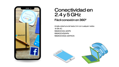 Antena Omnidireccional, mayor distancia de transmisión y recepción de señal en 360º, Doble banda, 2.4 Ghz de 6 dBi/ 5 GHz 9 dBi, Conector N-Hembra