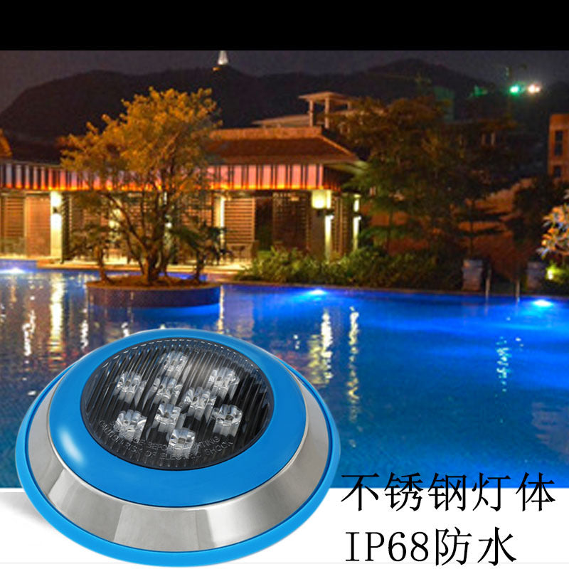 Luz LED Subacuática para Piscinas, Estanques 12V/24V  Foco Sumergible de 7 Colores