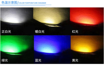 Luz LED Subacuática para Piscinas, Estanques 12V/24V  Foco Sumergible de 7 Colores