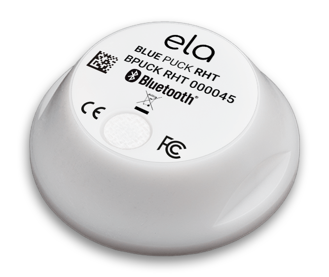 Sensor BLE de Temperatura y Humedad BLUEPUCK RHT — IP65, Alcance 500m, Batería 18 Años, Compatible Teltonika/Ruptela/TopFly