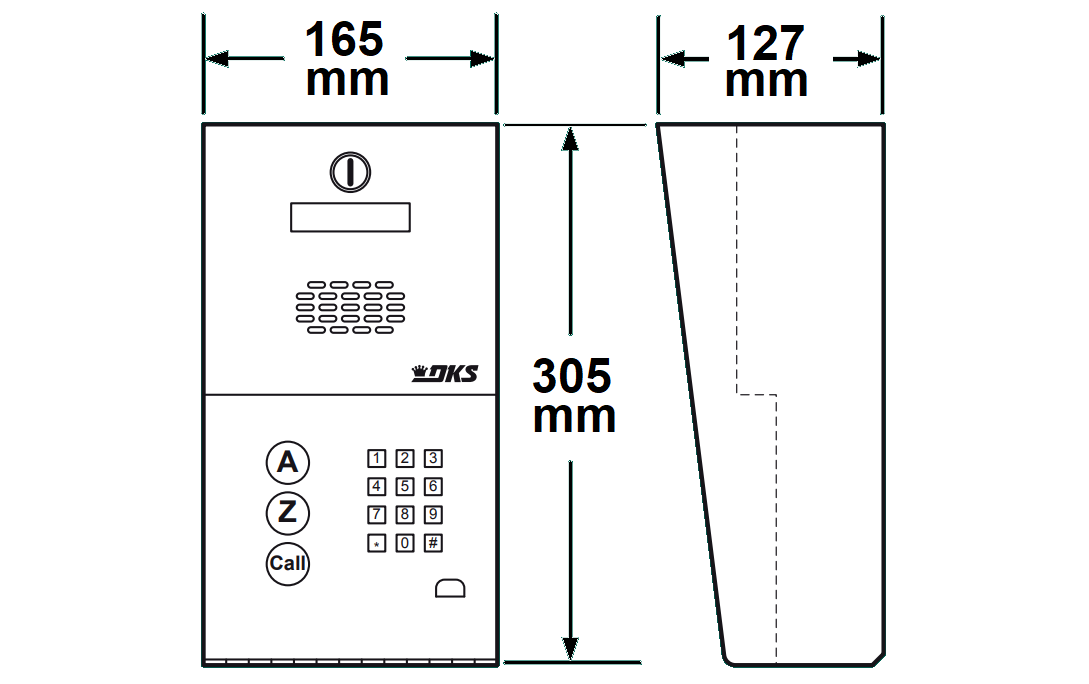 Audioportero Telefónico DKS Con Directorio / 100 Números Telefónicos / Control Para 2 Puertas / Gabinete Para Sobreponer / Marcación a 16 Digitos