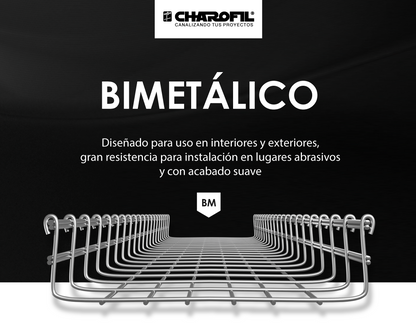 Charola Bimetálica Tipo Malla 54/200 mm, Ideal Para Utilizarse al Exterior o Zonas Húmedas, Hasta 172 Cables Cat6, Tramo de 3 Metros