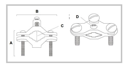 Conector Tubo a Cable / Bronce 100% / Tubo hasta 1 1/4 in / Cable 4 AWG / Aterrizaje Torres TZ / Sin Soldadura