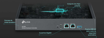 Controladora Omada para gestionar hasta 500 equipos Omada/ Gestion desde la Nube gratuita / Actualizaciones masivas / 2 puertos Gigabit con PoE af/at
