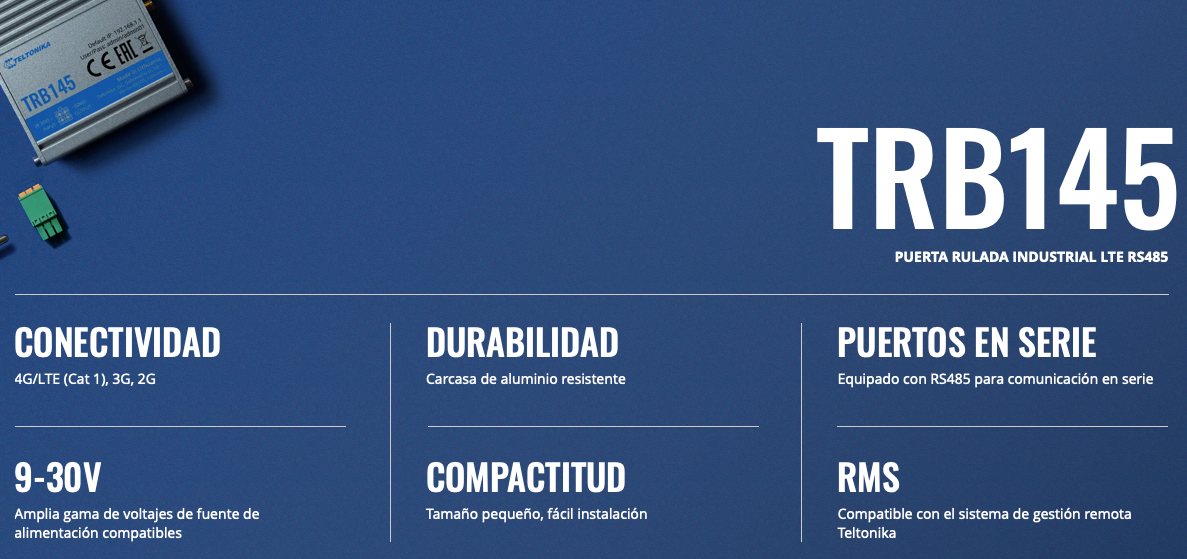 Gateway Industrial LTE 4G, con 1 puerto RS485