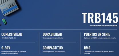 Gateway Industrial LTE 4G, con 1 puerto RS485