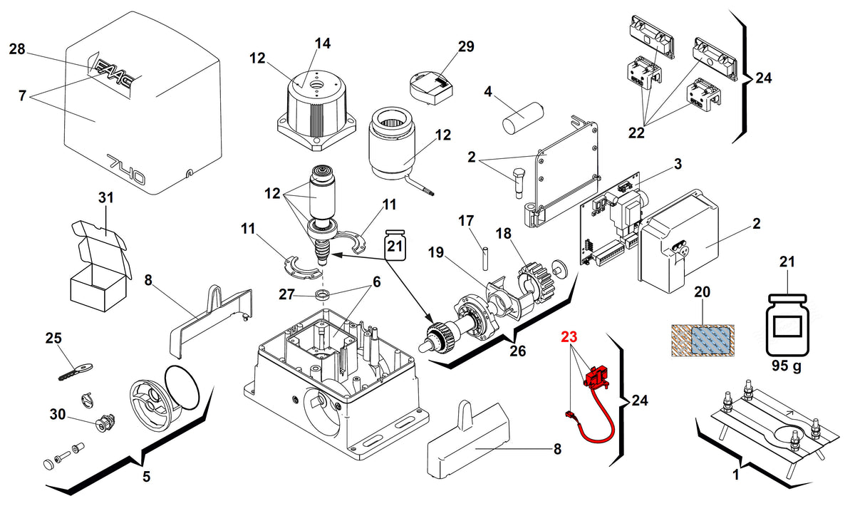 Sensor de limite magnetico para FAAC 740 /741