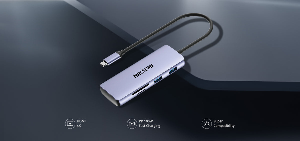 Hub USB-C 8 en 1 / HDMI 4K / 3x USB 3.0 + 1x USB 2.0 / SD + Micro SD / PD 100W / Aleación de Aluminio