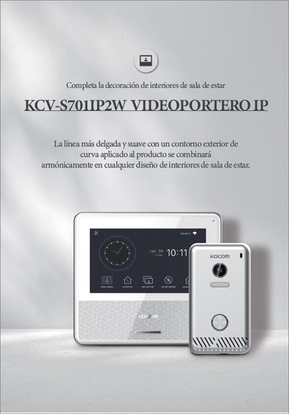 KIT DE VIDEOPORTERO IP COLOR BLANCO / Apertura con app / Súper elegante / Monitor WIFI / Alimentación 110vca