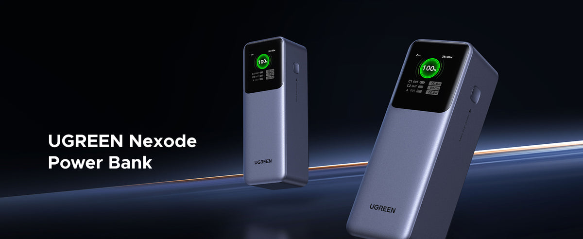 Power Bank de 20000mAh | 3 Salidas 130W Max. | USB-A + 2 USB-C | PD 3.0 | QC3.0 | FCP | SCP | Pantalla Inteligente | Carcasa Ignifuga | Color Gris |